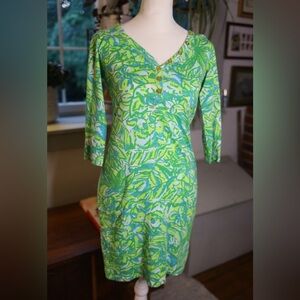 Lilly Pulitzer Women’s Green/Blue Parrot Palmetto Dress.